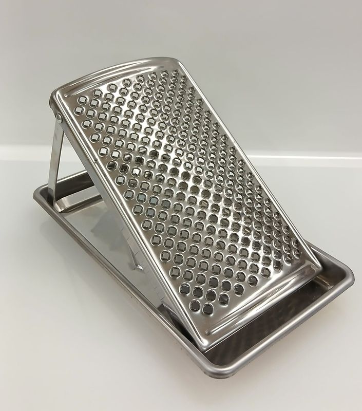 Grattugia formaggio con raccoglitore rettangolare inox