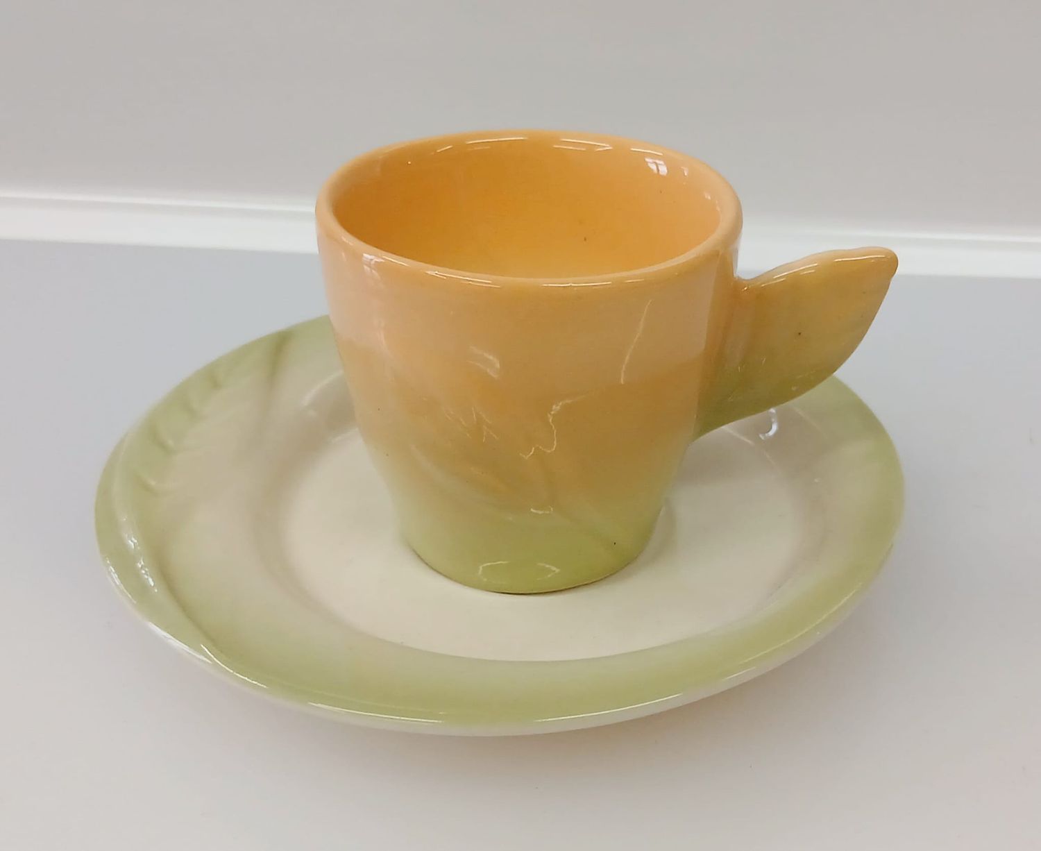 Tazze caffè Eden foglia verde e arancio Wald