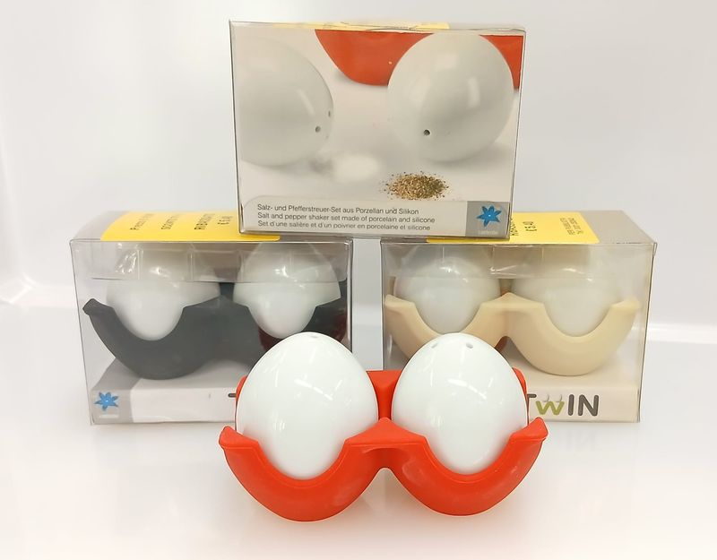 Spargi sale / pepe con supporto in silicone Twin Spargi sale / pepe con supporto in silicone Twin