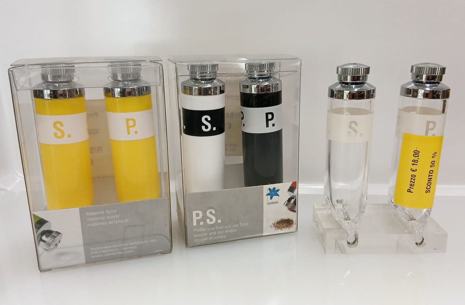 Spargi sale / pepe tubetti con base Arcucci