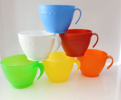 Tazza latte Oasi con manico, senza piattino, plastica colorata