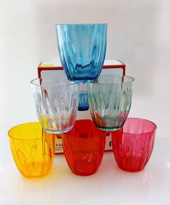 Bicchiere "AQUA" plastica set 6 pezzi colorati