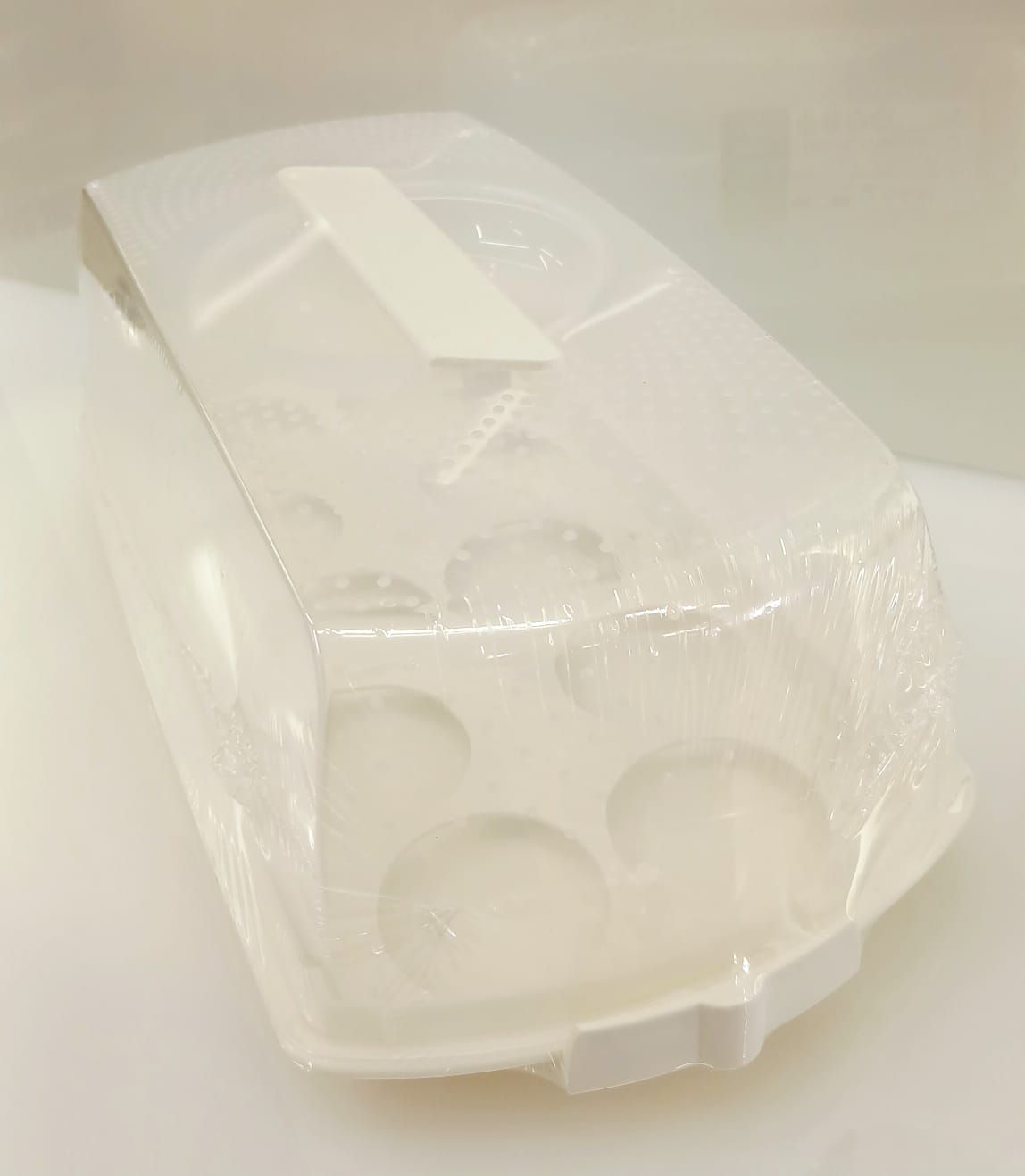 Portadolci Oasi rettangolare con griglia per muffin, Colore: BIANCO