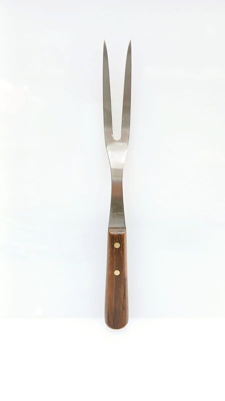 Forchettone Sanelli inox satinato / manico legno rivettato Forchettone Sanelli inox satinato / manico legno rivettato