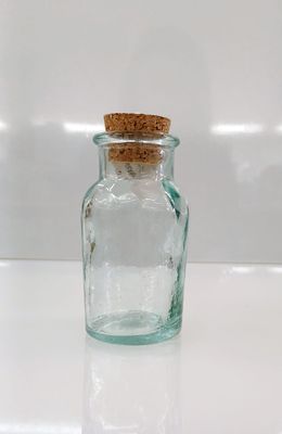 Barattolo vetro verde a bottiglietta tonda cc.90