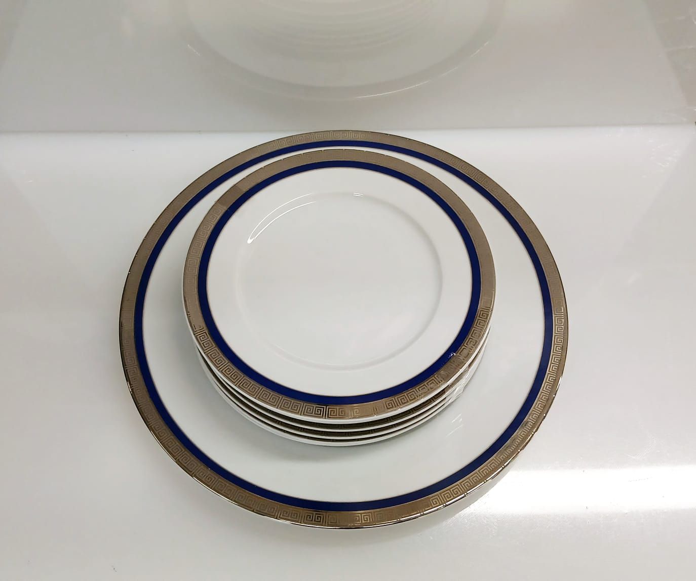 Piatti torta Roma platino - Set 7 pezzi