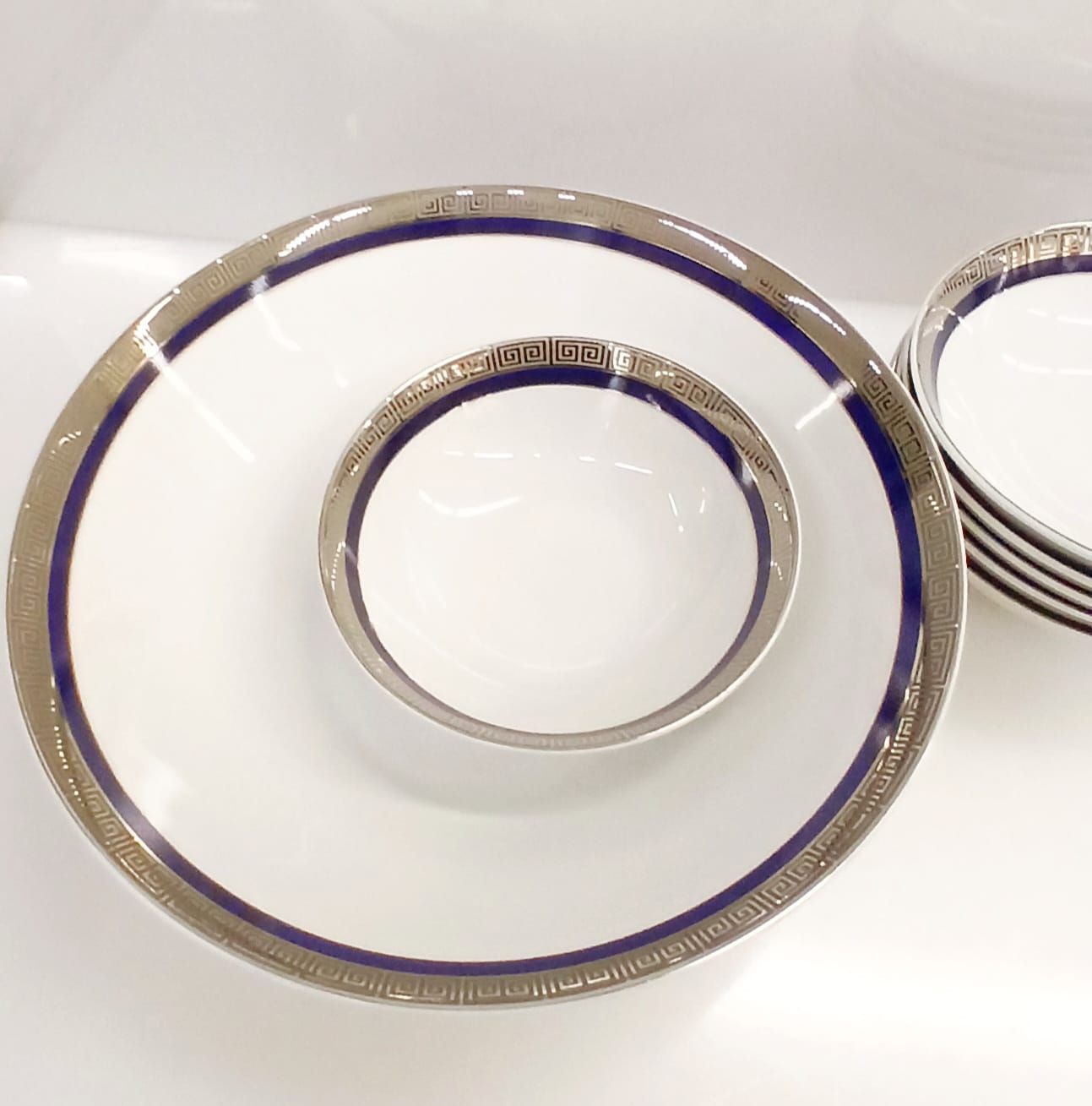 Coppette macedonia + coppa grande Roma platino - Set 7 pezzi