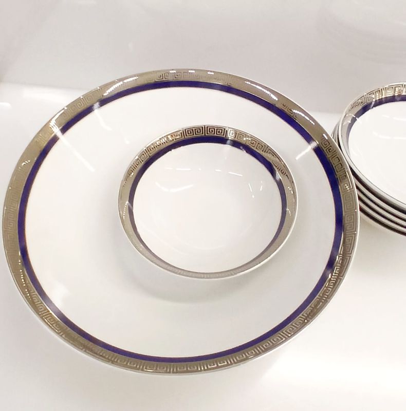 Coppette macedonia + coppa grande Roma platino - Set 7 pezzi Coppette macedonia + coppa grande Roma platino - Set 7 pezzi