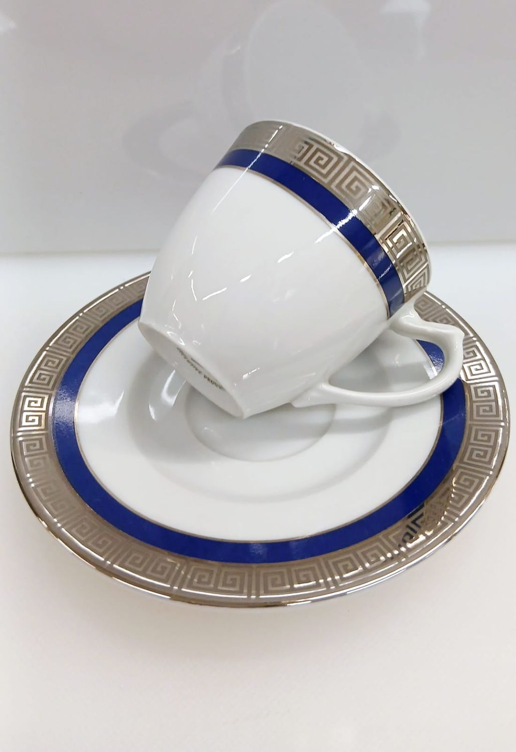 weissestal set 6 tazzine caffè roma neoclassico in porcellana con piattino