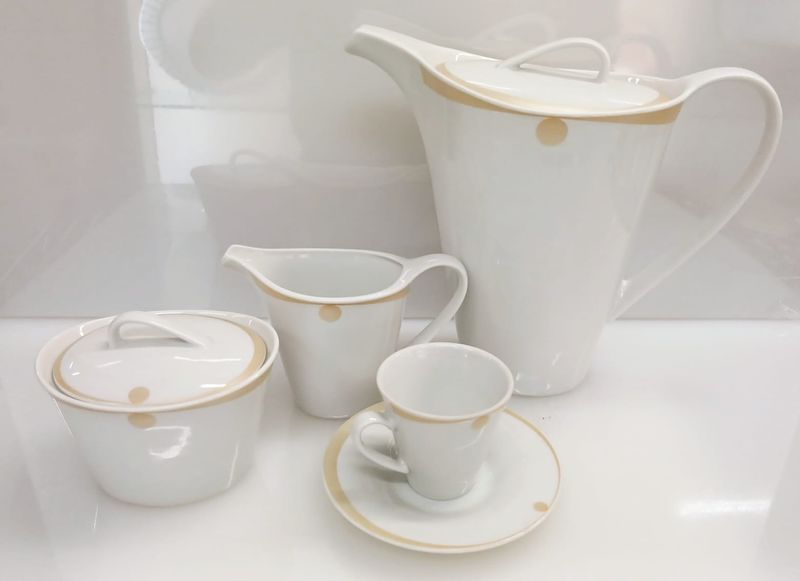 Tazze caffè + zuccheriera + lattiera + caffettiera Astra Weissestal - Servizio 9 pezzi Tazze caffè + zuccheriera + lattiera + caffettiera Astra Weissestal - Servizio 9 pezzi