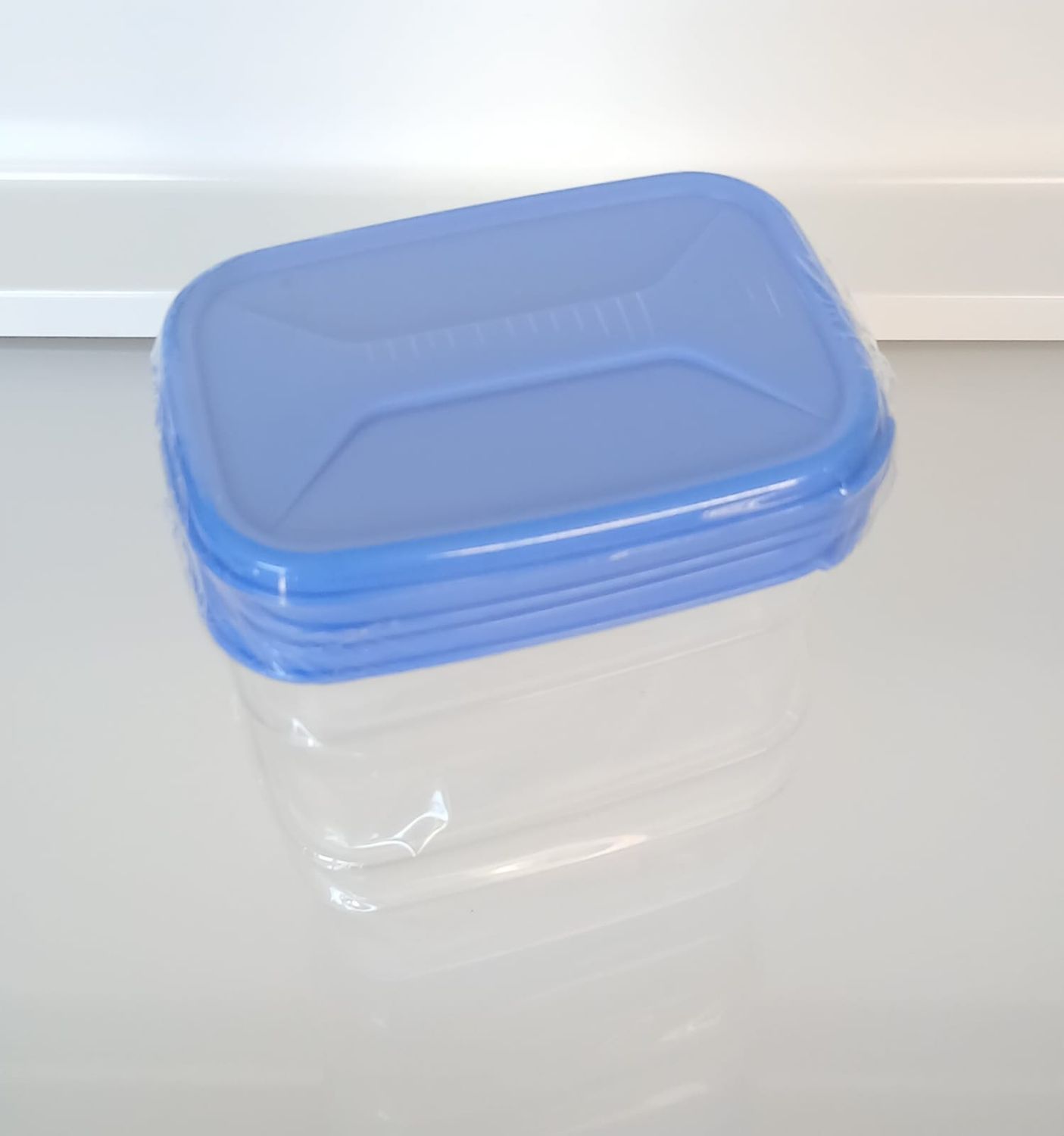 Contenitore per conservazione cibi, rettangolare, mini, set 4 pezzi, Colore: BLU