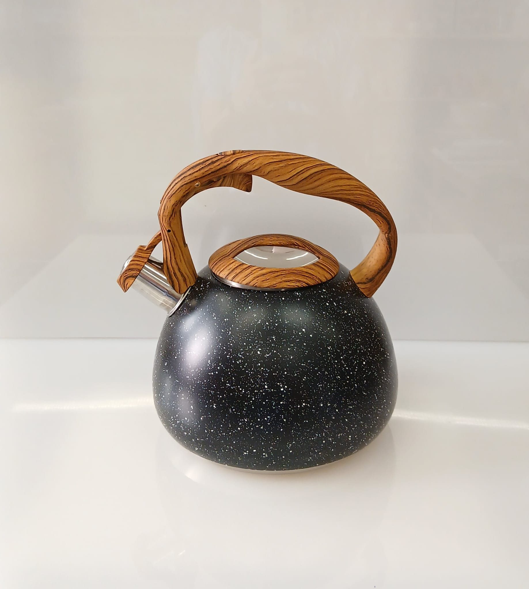 Bollitore / theiera Eva nero punti bianchi effetto legno lt.3