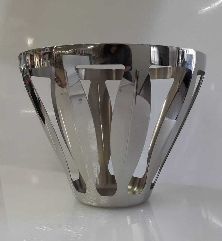 Portafrutta / centrotavola inox forato Mediterraneo Giannini 2573