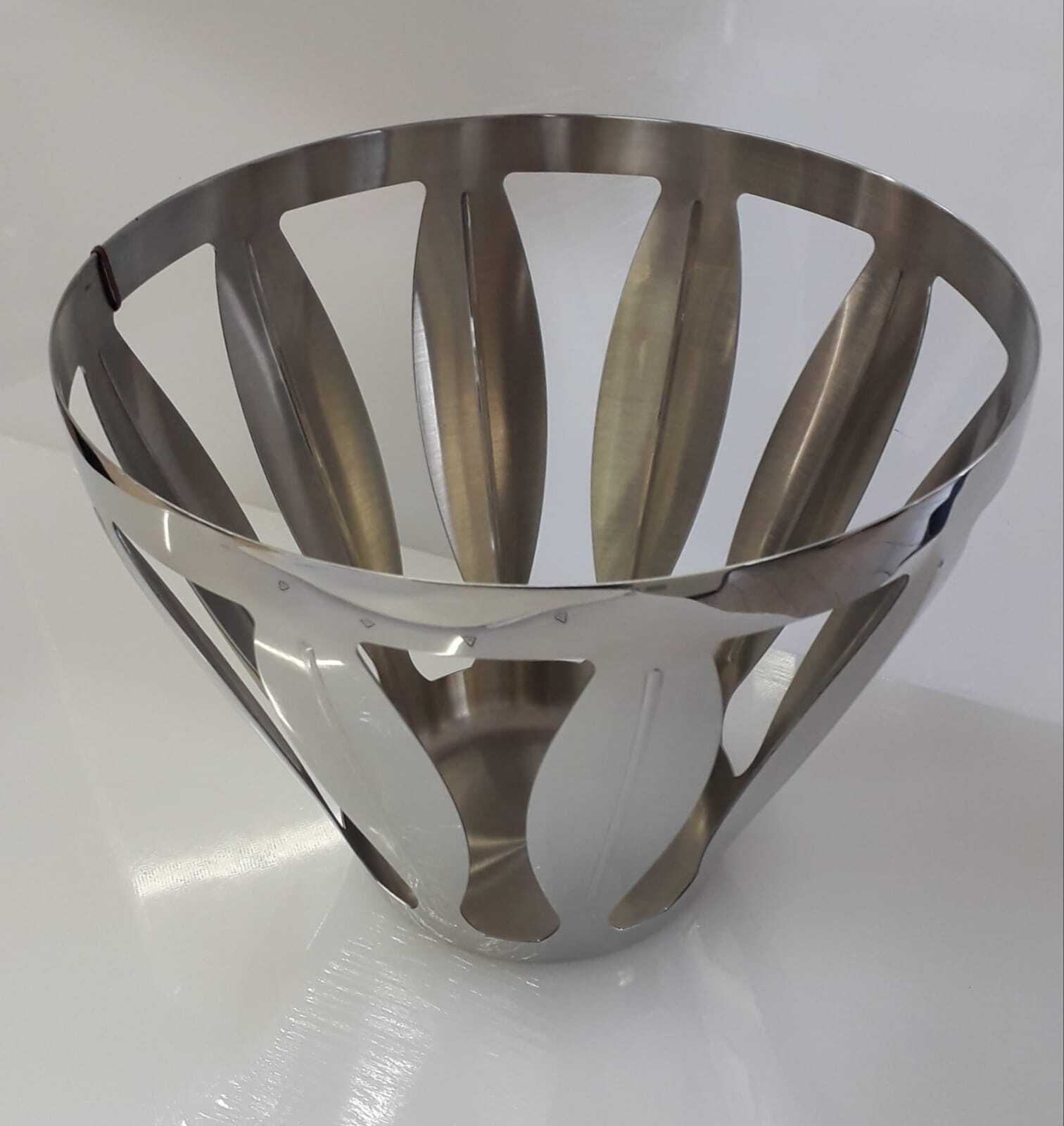 Portafrutta / centrotavola inox forato Mediterraneo Giannini 2573