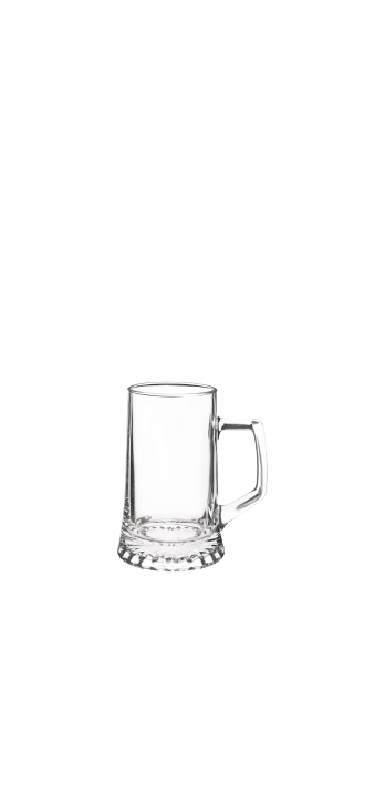 Set 2 bicchieri / peker birra Stern con manico in vetro Bormioli