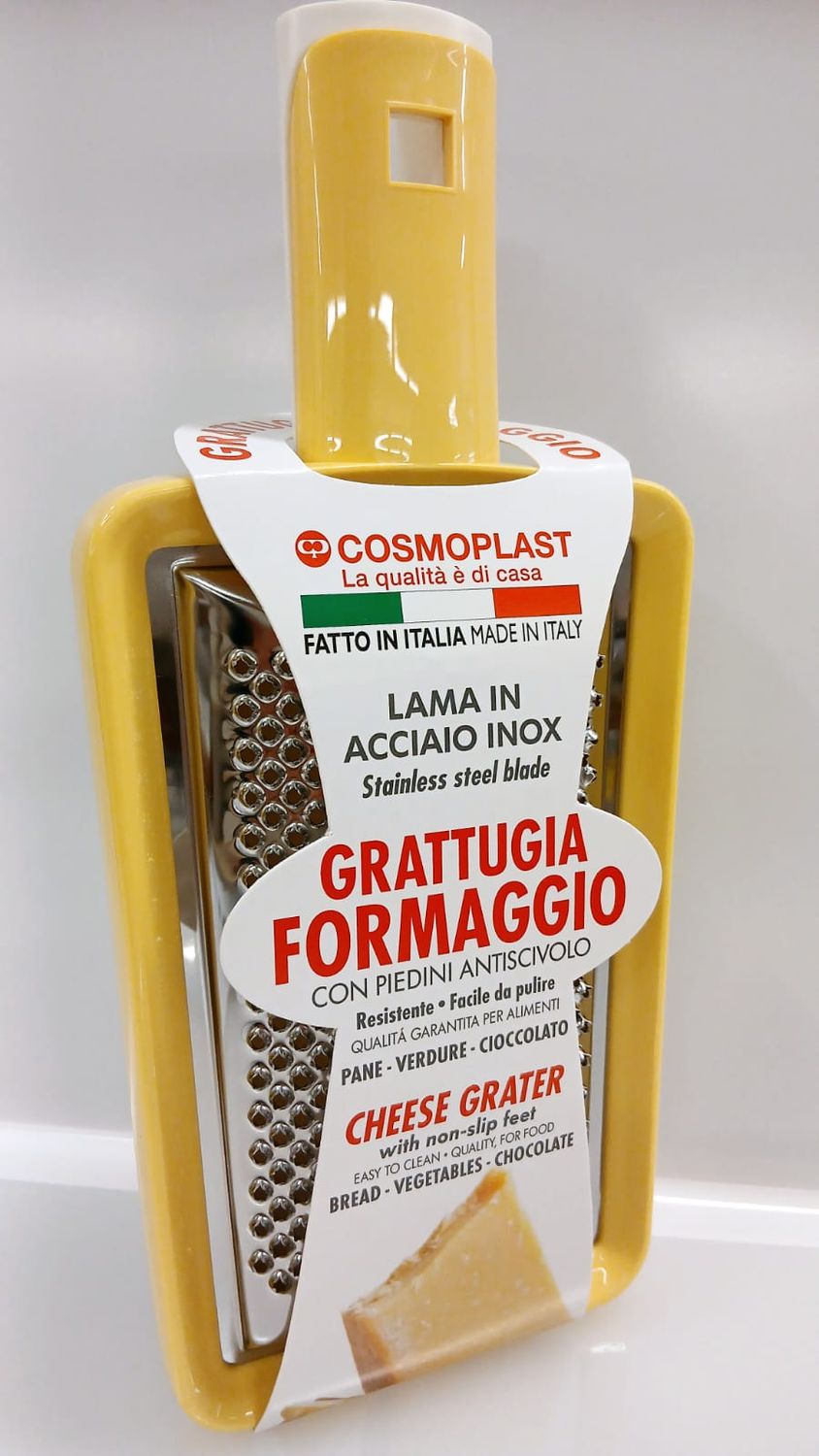 Grattugia inox/contenitore plastica Cosmoplast 146, Colore: GIALLO