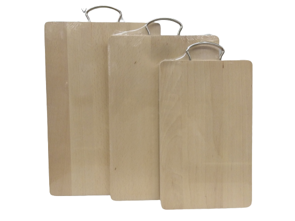 Tagliere in legno faggio con maniglia inox Caper