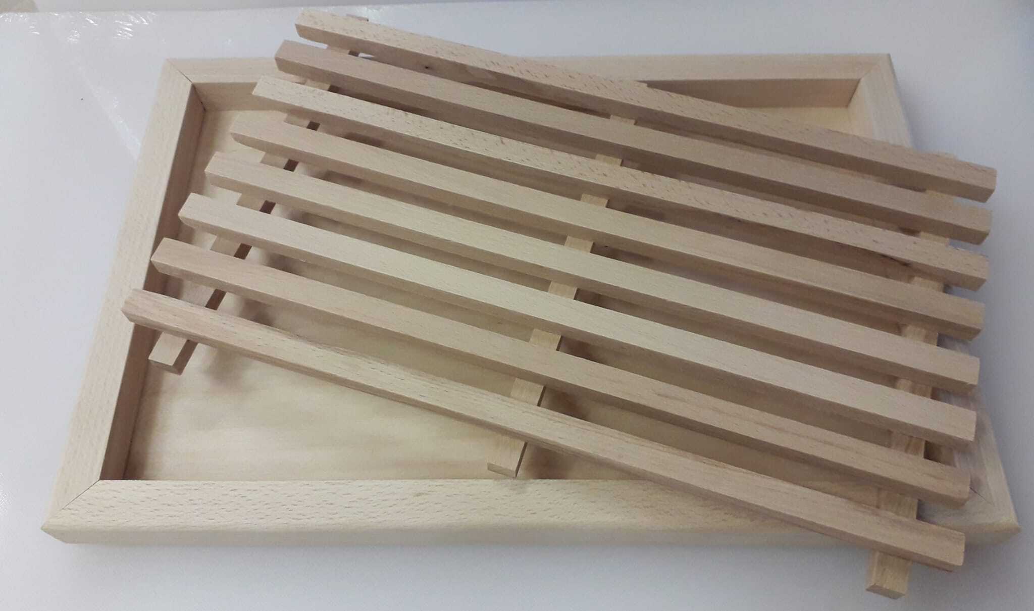 Tagliere per pane in legno con griglia, Caper