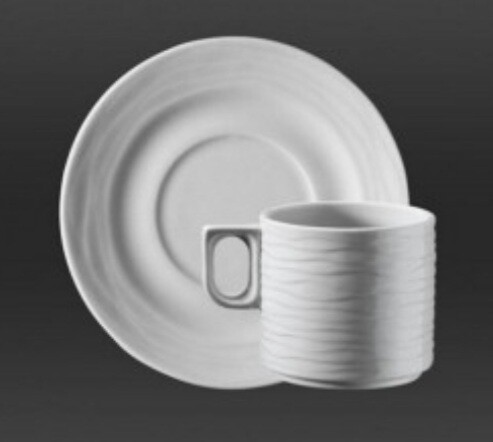 Tazza caffè Sea Wave Kutahya bianca con piattino Tazza caffè Sea Wave Kutahya bianca con piattino