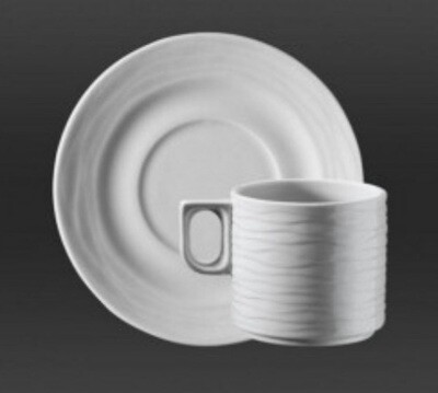 Tazza caffè Sea Wave Kutahya bianca con piattino Tazza caffè Sea Wave Kutahya bianca con piattino