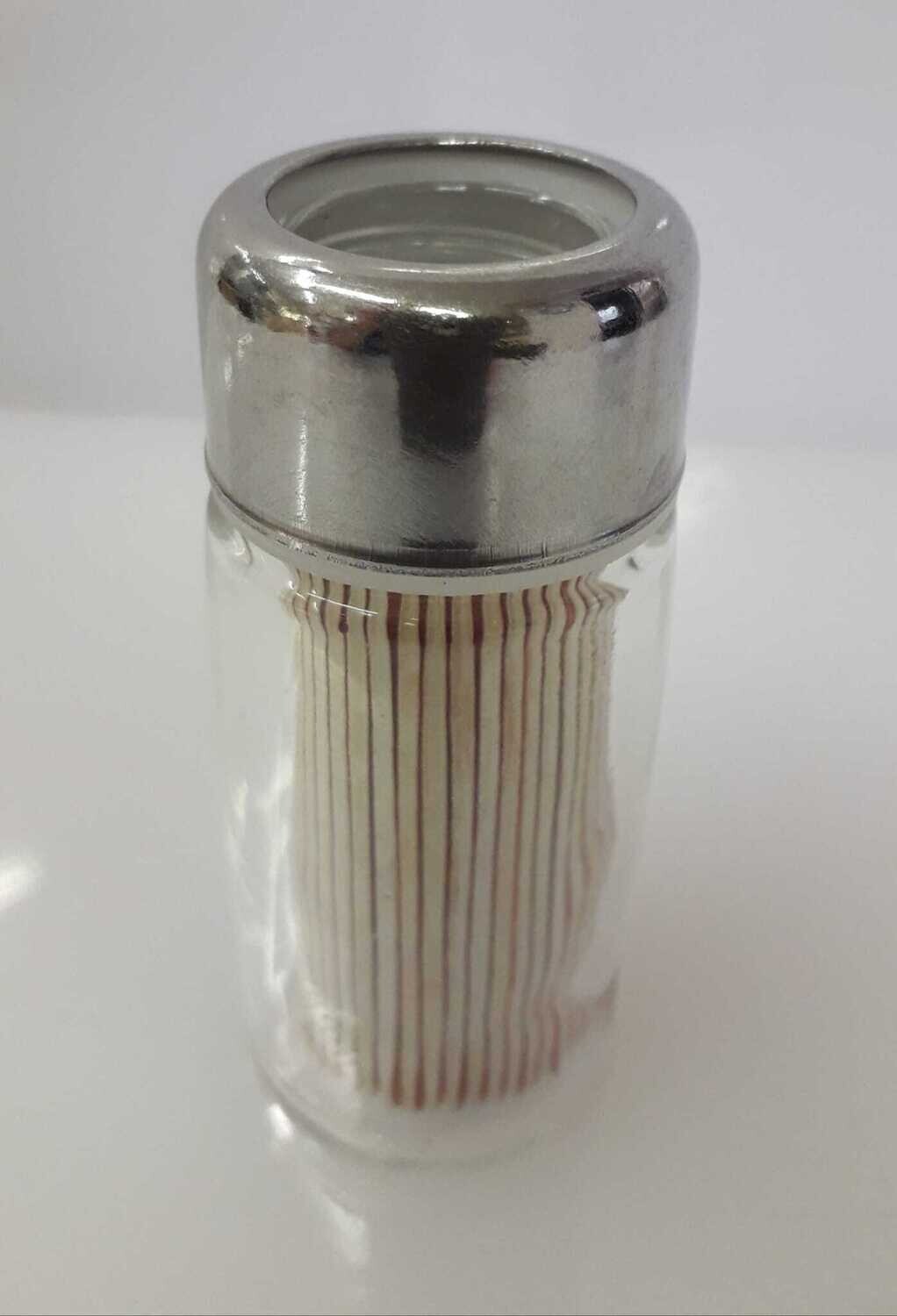 Porta stuzzicadenti vetro liscio con tappo inox Montini-825 Porta stuzzicadenti vetro liscio con tappo inox Montini-825