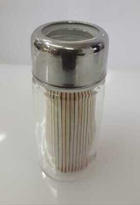 Porta stuzzicadenti vetro liscio con tappo inox Montini-825 Porta stuzzicadenti vetro liscio con tappo inox Montini-825