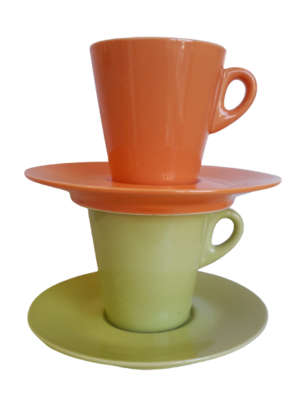 Tazza thè Tognana svasata colore esterno con piatto Tazza thè Tognana svasata colore esterno con piatto