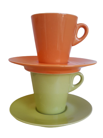 Tazza thè Tognana svasata colore esterno con piatto Tazza thè Tognana svasata colore esterno con piatto