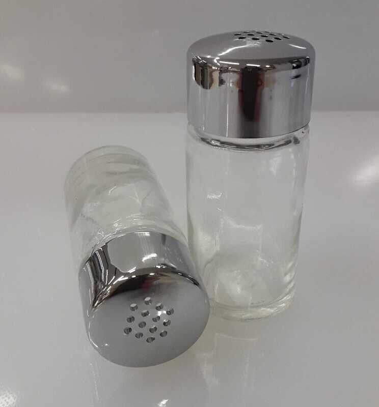 Spargi sale in vetro liscio e tappo inox Montini-825 Spargi sale in vetro liscio e tappo inox Montini-825