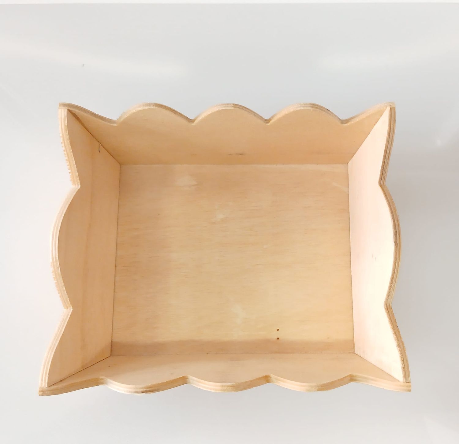 Cesto in legno smerlato rettangolare, Colore: NATURALE