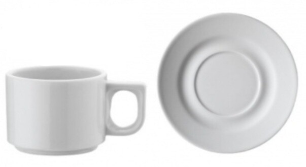 Tazza caffè Pera Kutahya bianca con piattino Tazza caffè Pera Kutahya bianca con piattino