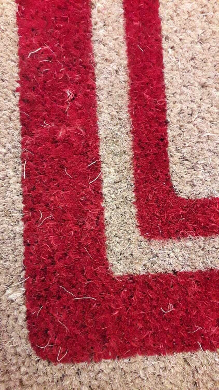 Zerbino / tappeto velcoc cocco+gomma cm.90, colore: riga rossa