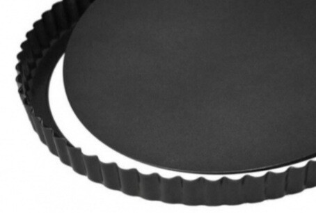 Stampo crostata Eva festonato, fondo removibile, Misure: diametro - altezza: cm.24 - h.cm.2,3