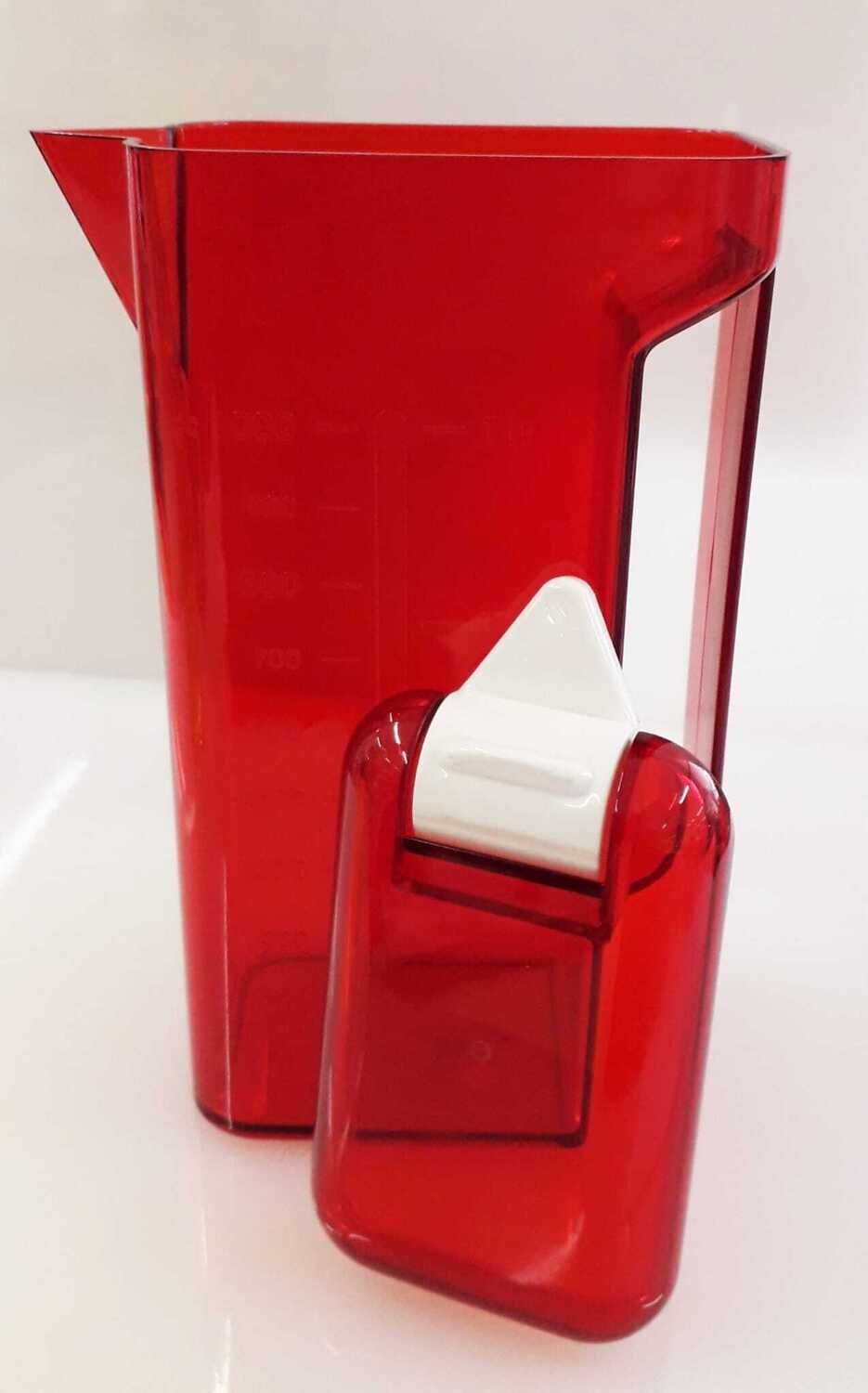 Brocca / caraffa graduata / dosatore graduato rettangolare happy hour Guzzini, colore: rossa