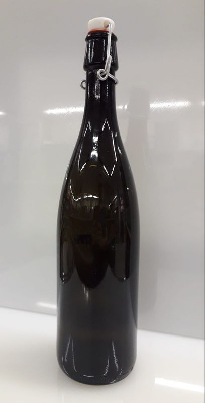 Bottiglia Maya vetro verde scuro con macchinetta