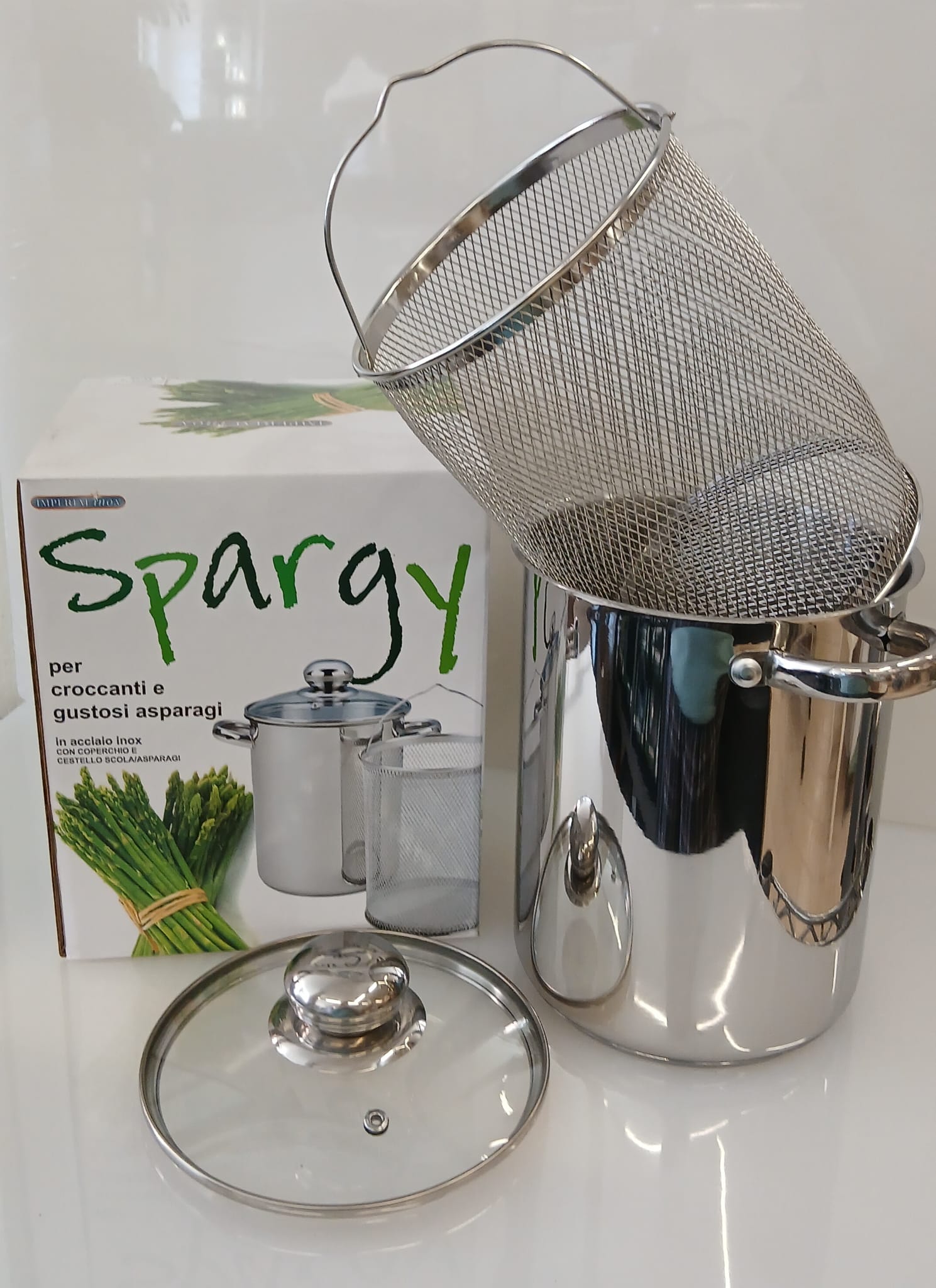 Pentola per asparagi - asparagera inox