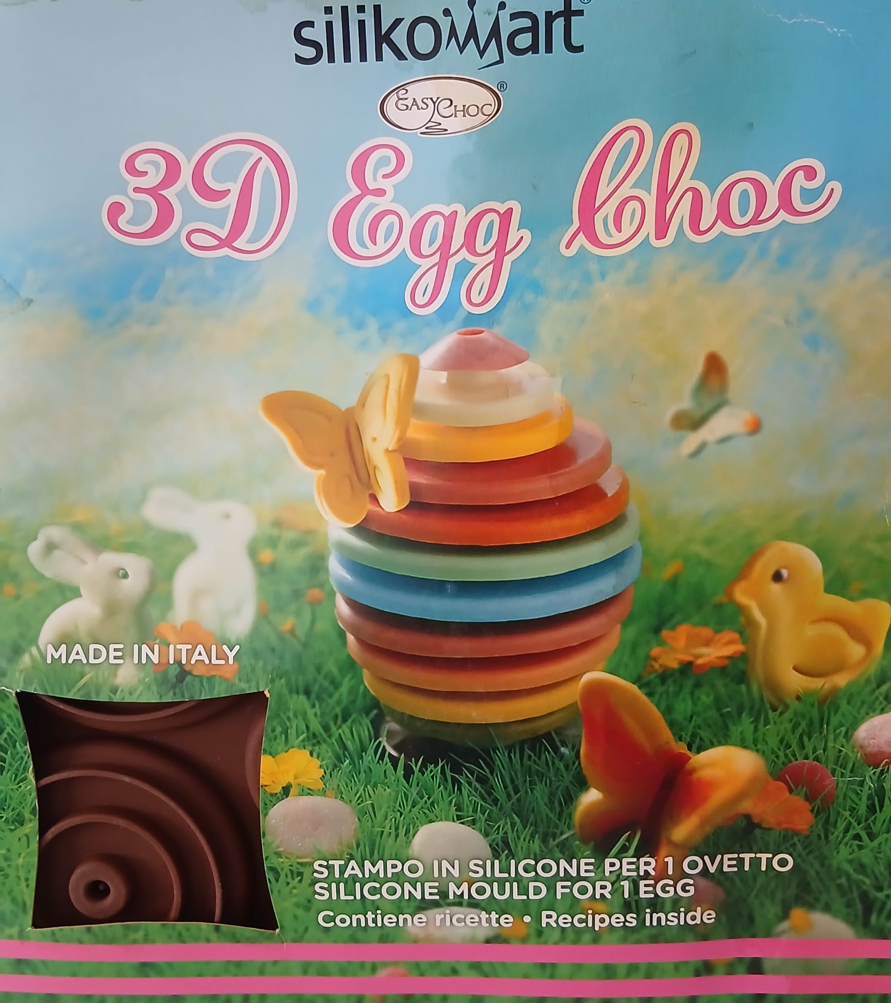 Stampo in silicone per uovo di pasqua in 3D di cioccolato o di biscotto