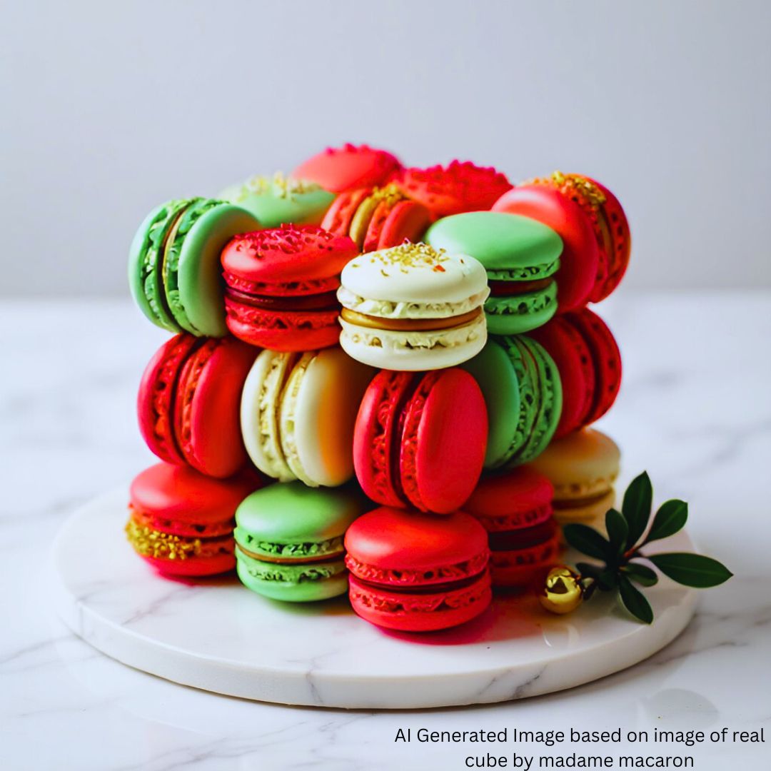 Christmas Macaron Cube - 27 Macarons