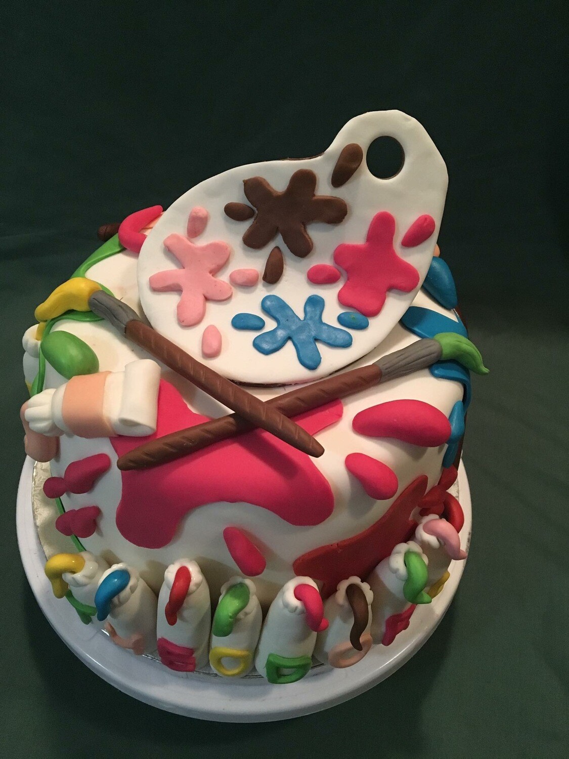 Paint palette cake