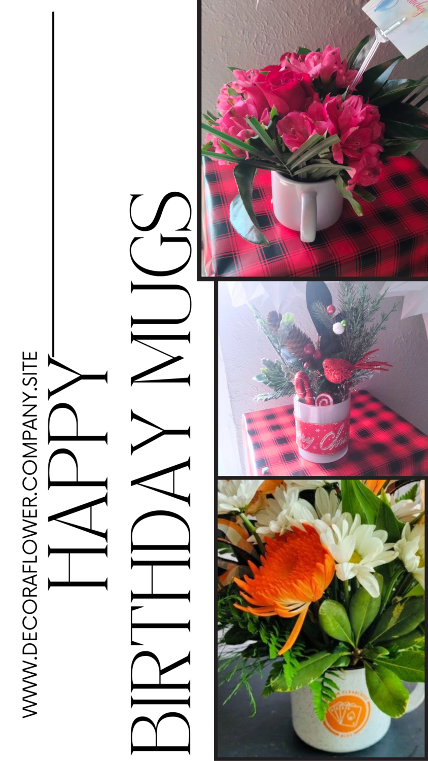 Happy Birthday Flower Mug Bouquet