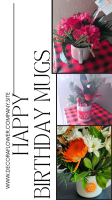 Happy Birthday Flower Mug Bouquet