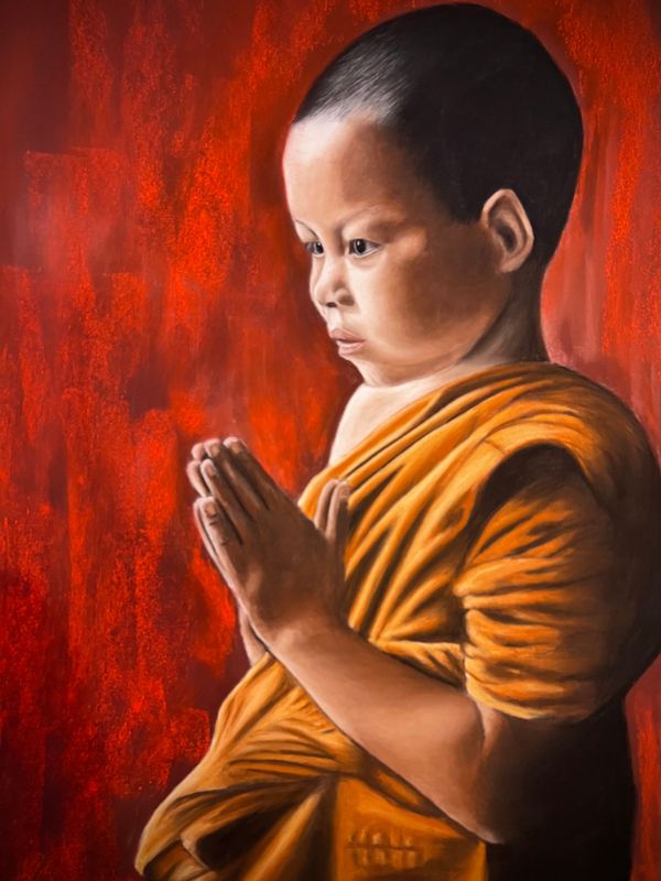Réaliser un jeune Bouddha au pastel sec