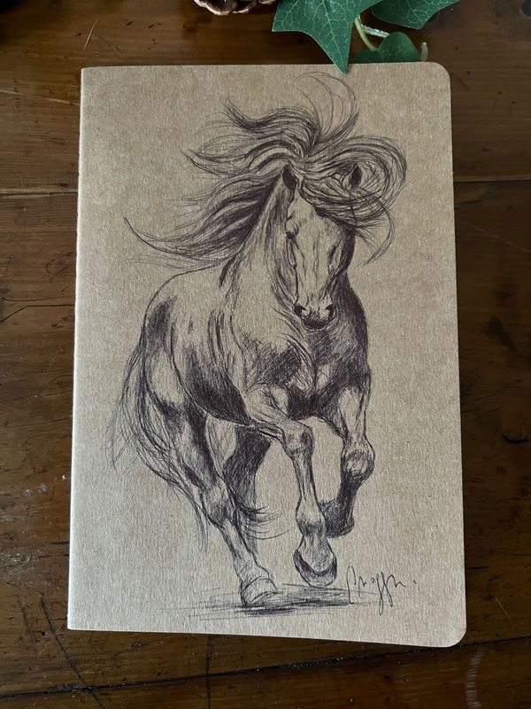 Carnet de notes illustration cheval