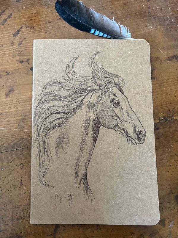 Carnet de notes illustration cheval