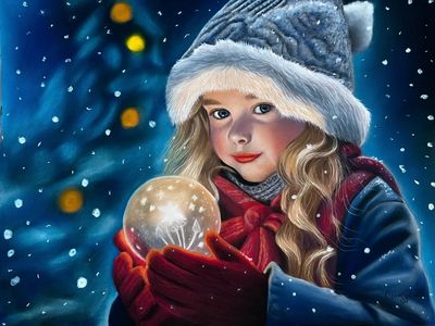 Réaliser une petite fille et sa boule dorée au pastel sec