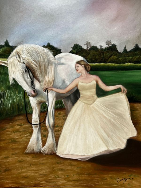 Réaliser une danseuse et son cheval au pastel sec