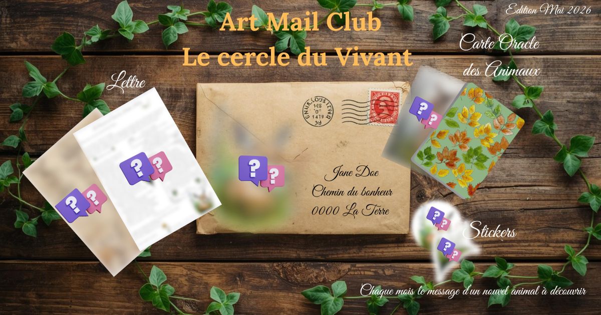 Le Cercle du Vivant - Art mail Club - International -Abonnement Annuel - Lettre en Français