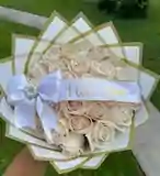 Bunch bouquet of 24 roses with crystals and ribbon