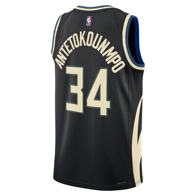BLACK SWINGMAN JERSEY #34 GIANNIS ANTETOKOUNMPO 2022/2023