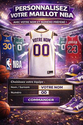 MAILLOT NBA PERSONNALISÉ